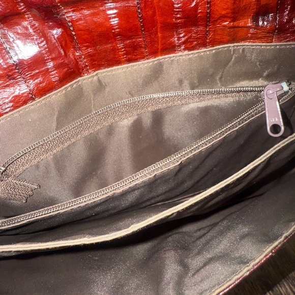 Genuine Eel Leather Elegant Burgundy Leather Clutch - Picture 7 of 7